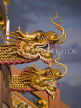 THAILAND, Kanchanaburi, golden dragons on Chinese temple, THA1951JPL