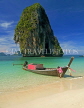 THAILAND, Krabi, Rai Leh beach and longtail boat, THA1992JPL