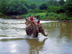 THAILAND, Northern Thailand, Mae Hong Son, elephant trekking, across River Pi, THA1874JPL