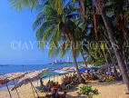 THAILAND, Pattaya, beach, sunshades and coconut trees, THA1954JPL