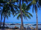 THAILAND, Pattaya, beach with sunshades and coconut trees, THA618JPL