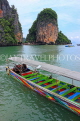 THAILAND, Phang Nga Bay, Khao Phing Kan (James Bond Island), lonngtail boat, THA4306JPL