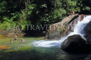THAILAND, Phang Nga Province, KHAO LAK, Ton Pling Waterfall, and tourists, THA4460JPL