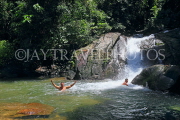 THAILAND, Phang Nga Province, KHAO LAK, Tong Pling Waterfall, and tourists, THA4459JPL