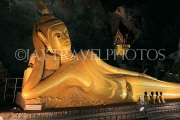 THAILAND, Phang Nga Province, KHAO LAK, Wat Suwan Khuha cave temple, reclining Buddha, THA4346JPL