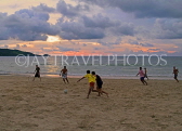 THAILAND, Phuket, Patong Beach, locals playing soccer, at dusk, THA2206JPL