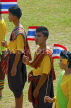 THAILAND, Surin, elephant festival, dancers with flags, THA2125JPL