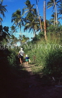 TONGA, Atata Island, walking path, coconut trees,, TON212JPL