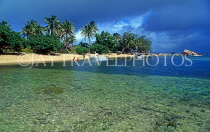 TONGA, Pangaimotu Island, beach and small boats, TON208JPL