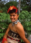 TONGA, Tongan woman in national dress, posing, TON148JPL
