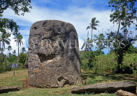 TONGA, Tongatapu, historic sites, Ha'amonga site, ruins of stone cut king's throne, TON165JPL