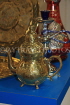 TUNISIA, crafts, brassware, elaborate teapot, TUN25JPL