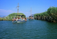 TURKEY, Dalayan Delta, tourists on boat trip, TUR654JPL
