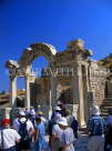 TURKEY, Ephesus, Temple of Hadrian and tourists, TUR226JPL