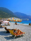 TURKEY, Fethiye area, Olu Deniz, beach and sunbathers, TUR330JPLA
