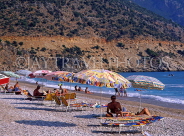 TURKEY, Fethiye area, near Olu Deniz, beach and sunbathers, TUR341JPL