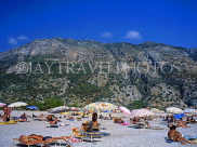 TURKEY, Fethiye coast, near Olu Deniz, beach and sunbathers, TUR327JPL