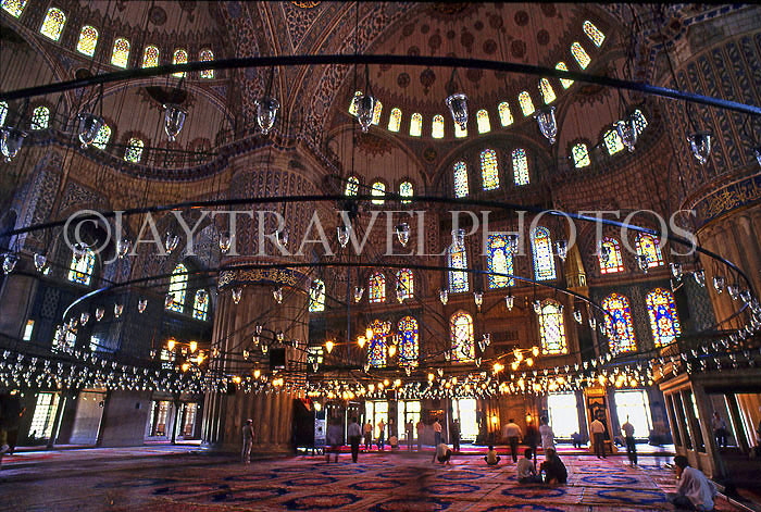 TURKEY, Istanbul, Blue Mosque (Sultan Ahmet Mosque) interior, TUR116JPL
