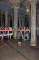 TURKEY, Istanbul, Byzantine Basilica Cisterns, Marble Columns, and visitors, TUR946JPL