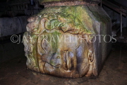 TURKEY, Istanbul, Byzantine Basilica Cisterns, Medusa Head column, TUR927JPL