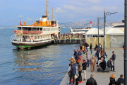 TURKEY, Istanbul, Eminonu Waterfront, ferry and people fishing, TUR962JPL