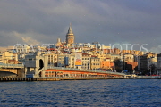 TURKEY, Istanbul, Galata Bridge, Galata Tower and New City in background, TUR1337JPL