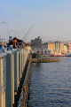 TURKEY, Istanbul, Galata Bridge, people fishing, TUR1308JPL