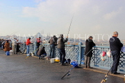 TURKEY, Istanbul, Galata Bridge, people fishing, TUR1320JPL