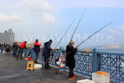 TURKEY, Istanbul, Galata Bridge, people fishing, TUR999JPL