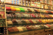 TURKEY, Istanbul, Grand Bazaar (Kapali Carsi), spice shop display,TUR1256JPL
