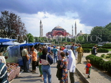 TURKEY, Istanbul, Hagia Sophia (Aiyasofya mosque) basilica, and market stalls, TUR109JPL