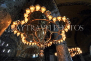 TURKEY, Istanbul, Hagia Sophia (Ayasofya mosque), interior, ornate lights, TUR914JPL