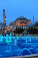 TURKEY, Istanbul, Hagia Sophia (Ayasofya mosque) basilica, fountain, night view, TUR845JPL