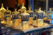 TURKEY, Istanbul, New City, Istiklal Avenue, shop selling traditional Tea Sets, TUR1454JPL