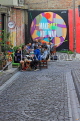 TURKEY, Istanbul, New City, outdoor cafe restaurant scene, Galata Tower area, TUR1463JPL