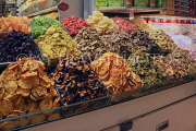 TURKEY, Istanbul, Spice Bazaar (Egyptian Bazaar), dried fruit on display, TUR1374JPL