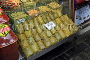 TURKEY, Istanbul, Spice Bazaar (Egyptian Bazaar), outdoor market shops, vine leaves, TUR1393JPL