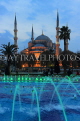 TURKEY, Istanbul, Sultan Ahmet Mosque (Blue Mosque), and fountain, dusk view, TUR811JPL