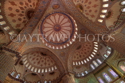 TURKEY, Istanbul, Sultan Ahmet Mosque (Blue Mosque), interior, domes, tilework, TUR1181JPL