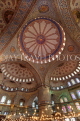 TURKEY, Istanbul, Sultan Ahmet Mosque (Blue Mosque), interior, domes, tilework, TUR1183JPL
