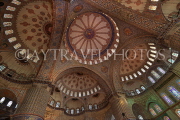 TURKEY, Istanbul, Sultan Ahmet Mosque (Blue Mosque), interior, domes, tilework, TUR1184JPL