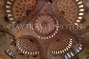 TURKEY, Istanbul, Sultan Ahmet Mosque (Blue Mosque), interior, domes, tilework, TUR1187JPL