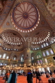 TURKEY, Istanbul, Sultan Ahmet Mosque (Blue Mosque), interior,and prayer area, TUR1178JPL