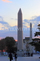 TURKEY, Istanbul, Sultanahmet Square, Obelisk of Theodosius & Walled Obelisk, dusk, TUR1414JPL