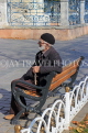 TURKEY, Istanbul, Sultanahmet Square, elderly man on seated on bench, TUR1219JPL