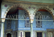 TURKEY, Istanbul, Topkapi Palace, ceramic tile work on buildings, TUR382JPL
