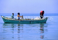 TURKEY, Kusadasi, fishermen in small boat, TUR717JPL