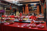 Taiwan, TAIPEI, Cisheng Temple, main hall with fruit offerings on display, TAW1365JPL