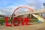 Taiwan, TAIPEI, Rainbow Bridge, and love sign, TAW986JPL