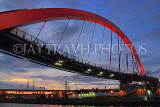 Taiwan, TAIPEI, Rainbow Bridge over Keelung River, night view, TAW976JPL